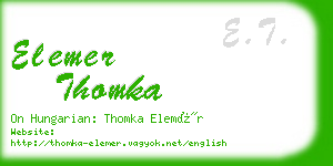 elemer thomka business card